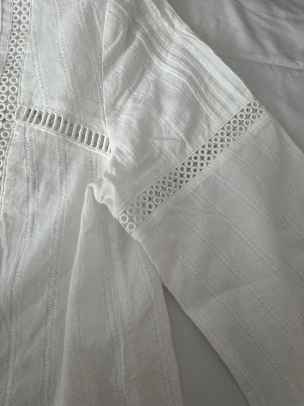 Club Monaco White Button-Down Lace Trim Shirt - Picture 4 of 8